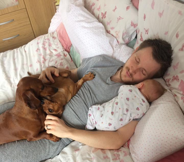 a photo of me during my initial six weeks with Isabelle. 12 weeks paternity really would have helped