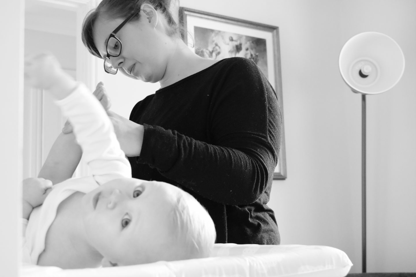 Changing the baby