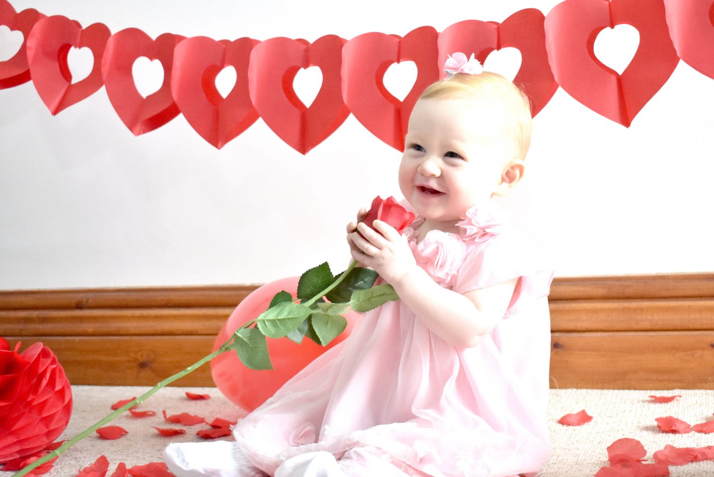 Baby Valentine's Day photo shoot