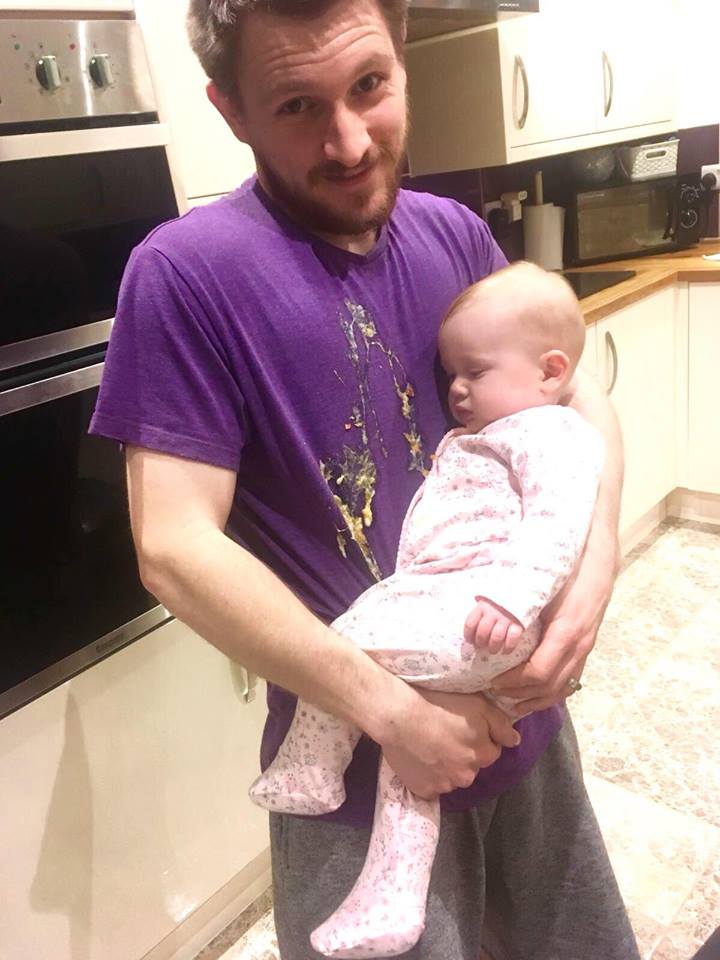 Baby sick all over me