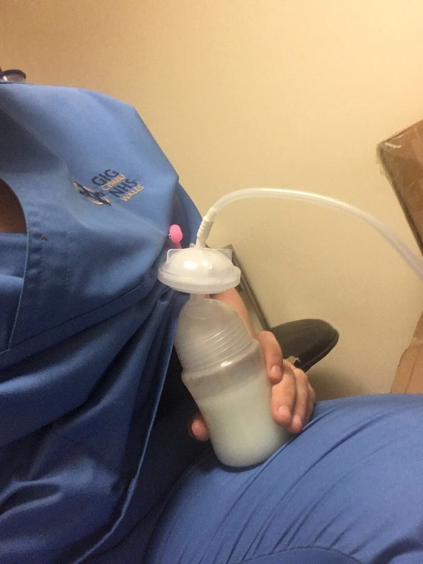 Using the Pumpables Milk Genie electric breast pump whilst in work