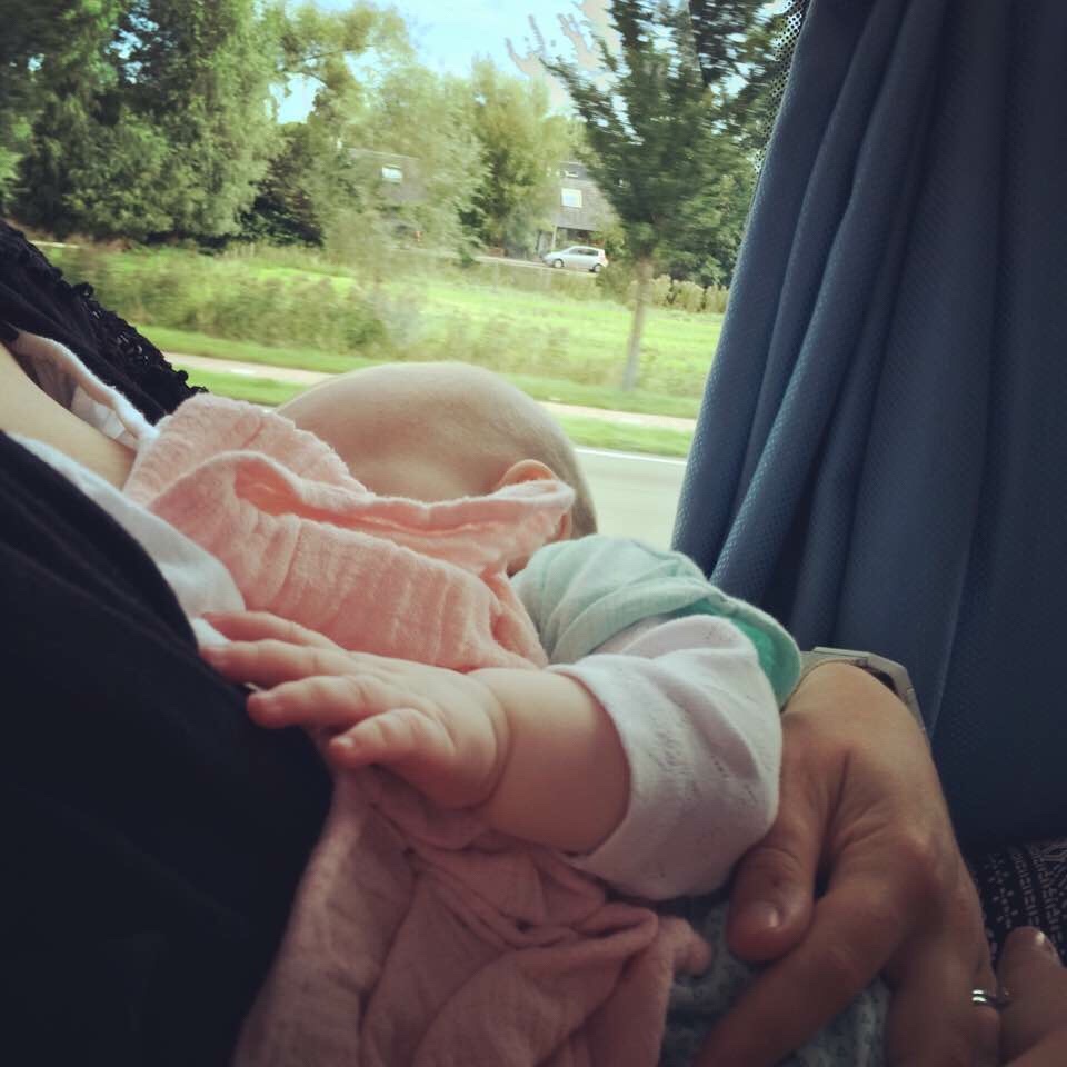 Breastfeeding in public on a bus to Amsterdam