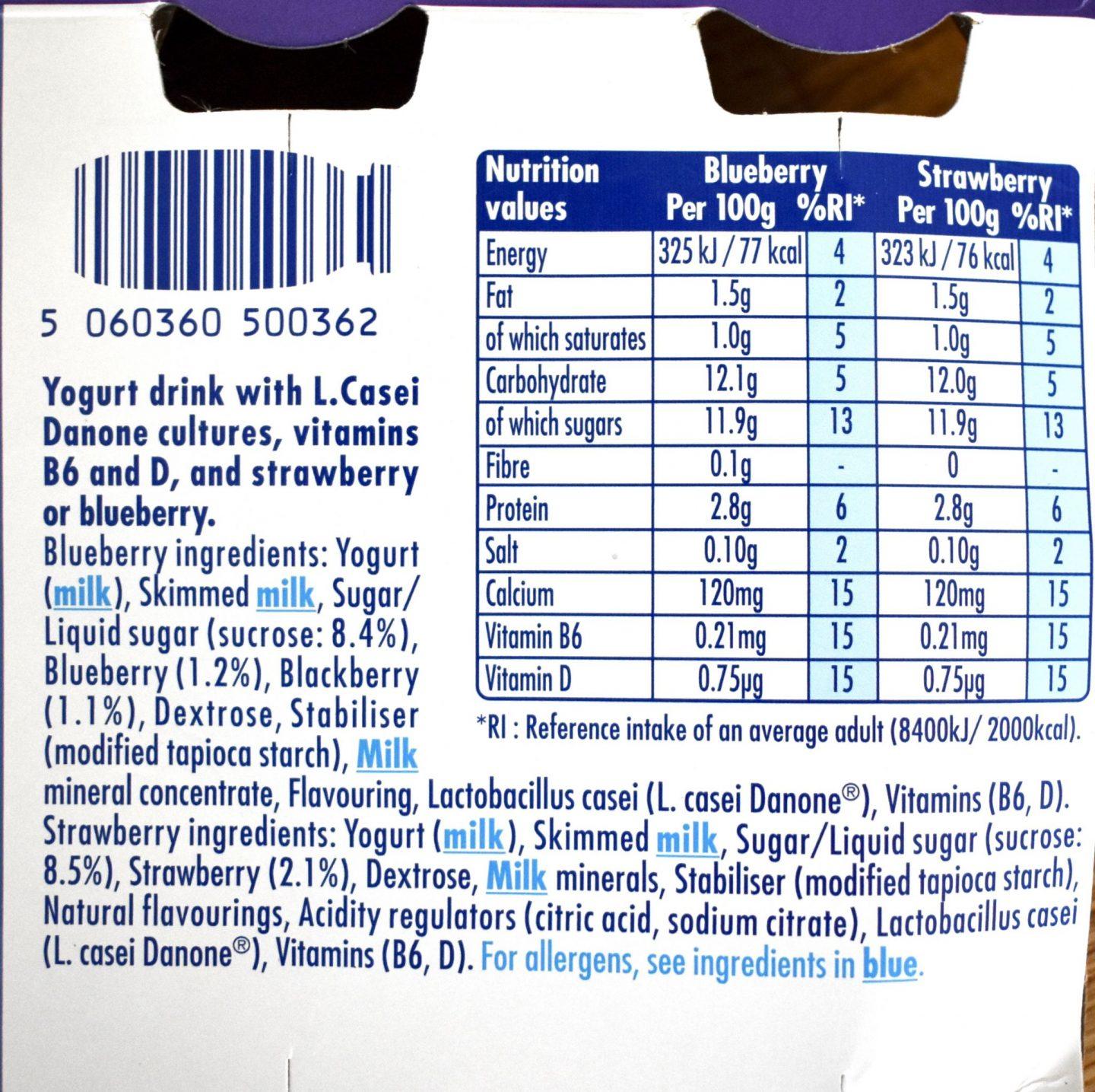 Actimel ingredients: Here is a list of the ingredients found in the strawberry and blueberry flavours of actimel