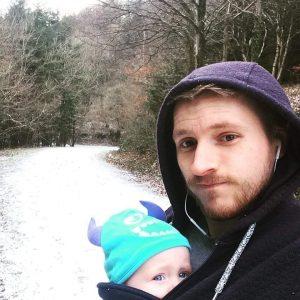 Baby carrier in the snow