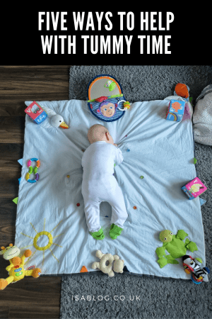 Looking for ways to help with tummy time? Well here are 5 ways to help get your baby moving. Number 5 is even a game I invented myself! #tummyTime